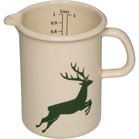 Riess Küchenmaß Ø10cm 1L Hirsch Grün Emaille