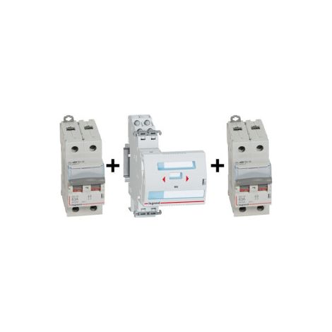 Legrand - LOT de 1 Inverseur de sources manuel 2P + 2 Inter Sectionneur 2P 63A - Complet - Ru00e9f. : 406314+406441x2 (1/4)