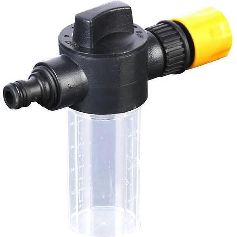 Pot à mousse de 100 ml pour tuyau d'arrosage, lance à mousse, nettoyeur haute pression pour lavage de voiture, pistolet à eau, flacon pulvérisateur de mousse savonneuse, outil de nettoyage (1/5)