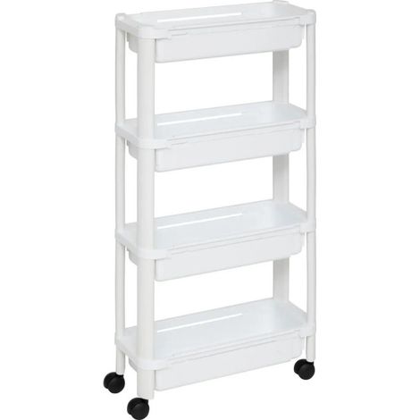 Desserte de Cuisine Extensible "Resserre" 78cm Blanc (1/4)