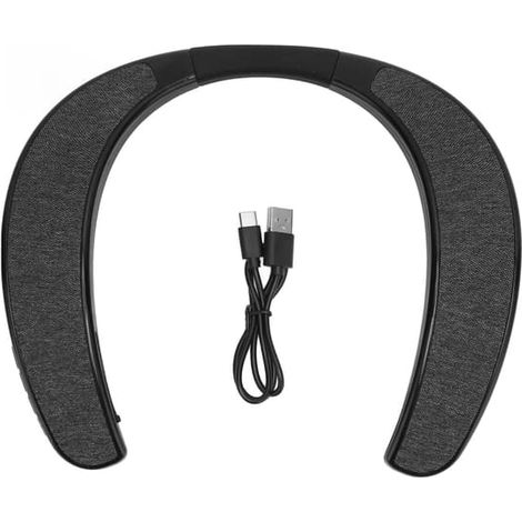 Enceinte Bluetooth tour de cou stéréo mains libres, portable et sans fil, idéale pour la maison, les activités de plein air, le sport et les voyages. (1/5)