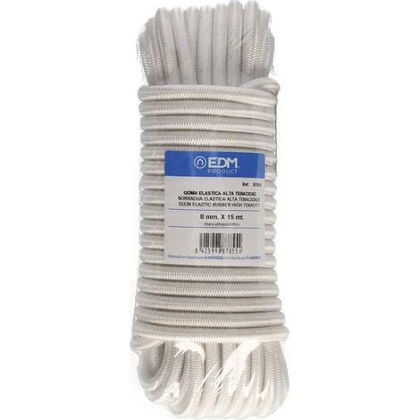Corda elastica edm 87855 bianco 15 metri 8 mm