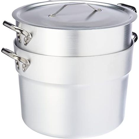 Pentole Agnelli ALMA15236 Pentola Cuociverdure E Couscous Con Casseruola Per Cottura A Vapore Spessore 3 Millimetri Completa Di Coperchio E Due Maniglie Inox, Diametro 36 cm