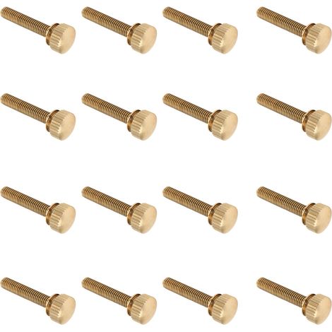 50 vis moletées plates à tête ronde en cuivre pur antidérapantes pour fournitures industrielles (M5 x 25 mm) (1/5)