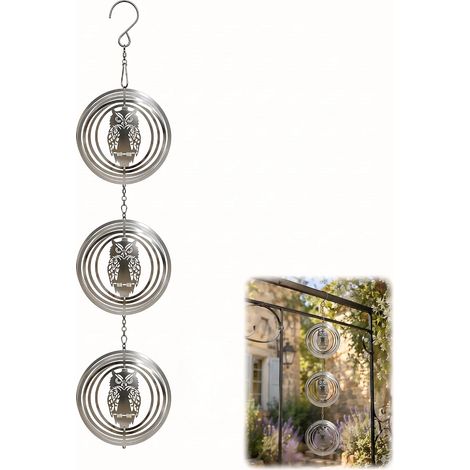 Réflecteur Effaroucheur Oiseaux 3D, Anti Pigeon Rotatif 360°en Forme Ronde, Répulsif Pigeon INOX avec Effet Miroir, Protection Contre Oiseaux Balcon, 10x10cm (1/5)