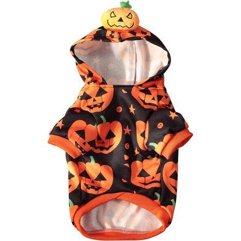 Disfraz de calabaza para perros y mascotas  Abrigo con capucha de Halloween  Suave y elástico para cosplay, talla L (1/5)