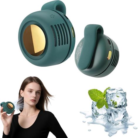 Mini ventilateur portable à clip, petit ventilateur rechargeable sans pales silencieux à 3 vitesses pour un meilleur refroidissement de chemise et de taille. (1/5)