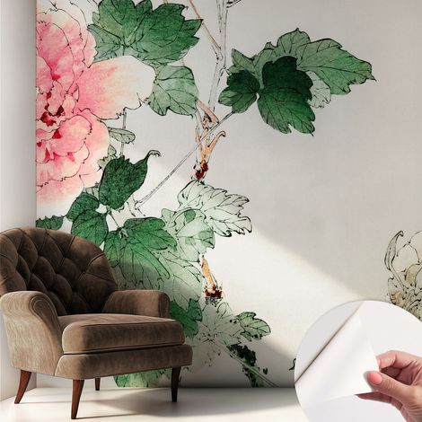 Fototapete Selbstklebend - Wandtattoo - leicht anzubringen - Wandverkleidung Blumige Zartheit 250x250 cm (1/5)