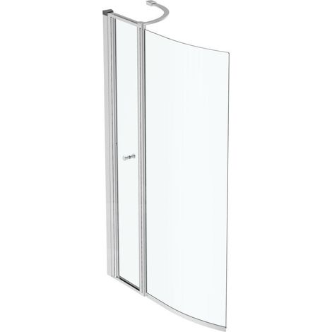 Ideal Standard Pare bain asymétrique courbé avec volet mobile Connect Air profilé chromé (1/7)