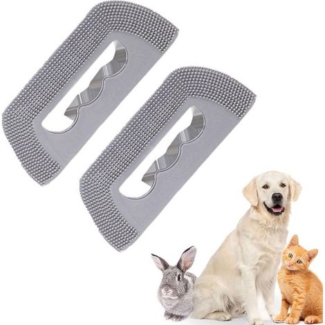 Set di 2 spazzole in silicone per la rimozione dei peli di animali domestici, riutilizzabili, per gatti, 136,50,5 cm, ideali per divani, mobili e auto - Grigio (1/5)