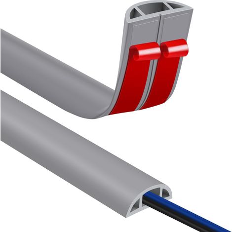 Passe Cable Sol Cache Fil Électrique Sol Auto-Adhésif 3M Petit Canal de câble Flexible pour Le Bureau, Le Concert, etc. Protection des Fil électrique et Prévention des Risques de Trébuchement (1/5)