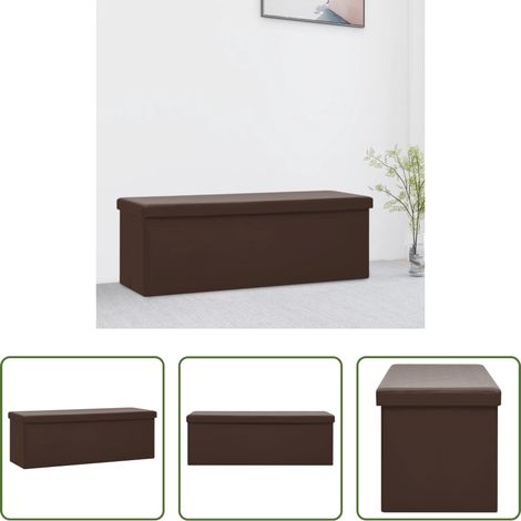Stauraum - Faltbare Sitzbank mit Stauraum Braun PVC (1/5)