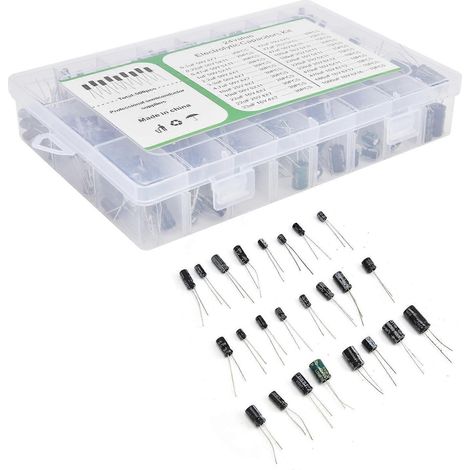 500 condensateurs électrolytiques de 0,1 µF à 1000 µF, conception pratique, condensateurs variés, conditionnés pour moniteurs LCD et radios (1/4)