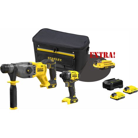 Kit Avvitatore ad impulsi a batteria 18V V20 SFMCF810B + Martello Tassellatore sds-plus 18V Brushless V20 SFMCH900B + Set energia + EXTRA OMAGGI FATMAXB. STANLEYB.