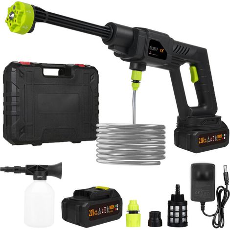 300W cordless high-pressure cleaner, 21 V, 30 bar, portable, for cars, patios, windows, lawns, pets (15,000 mAh) (1/5)