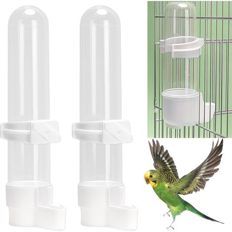 2 Distributeur d'eau, PVC, 120 ML, Abreuvoir automatique, Cage à oiseaux, Perruches