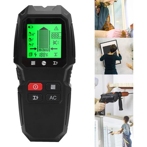 Detector de cables 5 en 1 con pantalla LCD: escáner de pared de alta precisión para metal, madera y cables, material ABS, portátil, 202 g (1/5)