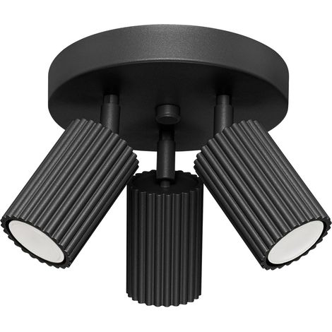 Plafón Moto negro, 3 luces (1/5)