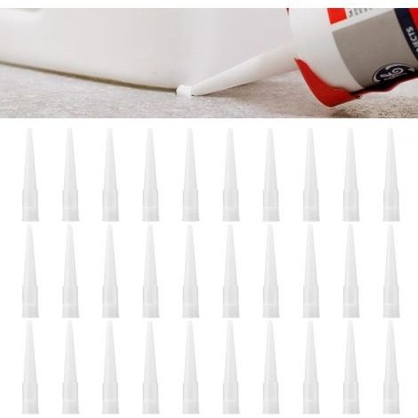 Lot de 55 pointes de cartouche en silicone, buses de rechange, embouts de seringue en silicone, douilles de cartouche pour mastic à colle et pistolet à cartouche (1/5)