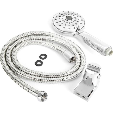 Duschzubehörset mit verchromter Handbrause G1/2, Halterung und flexiblem Brauseschlauch (1/5)