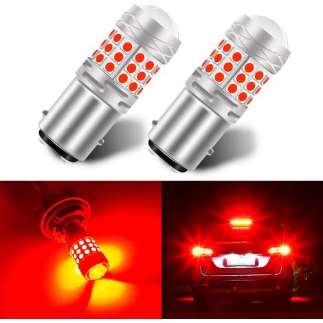 1157 LED Ampoules BAY15D P21/5W 4W Ultra Lumineux Rouge 3030 42SMD LED Frein de Recul Arrêt Arrière Feux de Brouillard Arrière Position Feu Arrière 12-24V (2 PCS) (1/5)