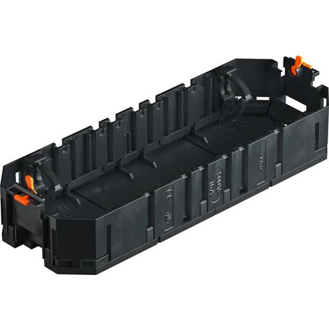 OBO Bettermann Soporte universal para dispositivos de instalación 208x76x36 poliamida negro grafito RAL 9011, 7408725