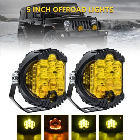 Set mit 2 5-Zoll-LED-Arbeitsscheinwerfern, kombinierter Spot-/Flutlichtstrahl, Nebelscheinwerfer, Offroad-Fahrlicht (1/2)