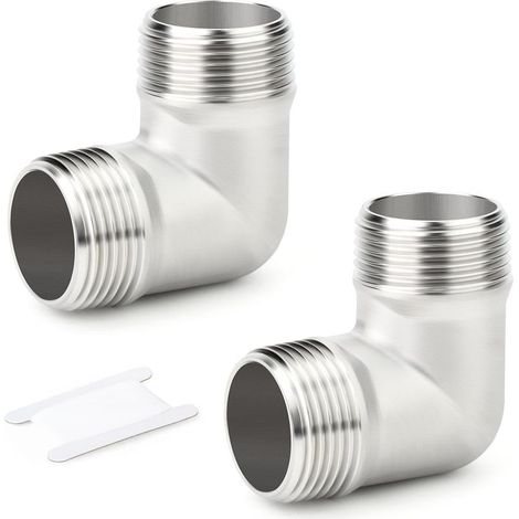 1 pièces coude à 45 degrés en acier inoxydable 304, tuyau mâle 1"BSP vers femelle 1"BSP, raccord de tuyauterie 304 Mbsp X Mbsp(90 Degrés) 3/4"BSP(2 PCS) (1/5)