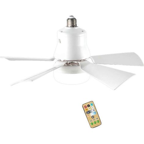 Ventilateur de plafond avec éclairage et télécommande (portée 5 m), culot E27, 3 vitesses, intensité variable, LED, tension 85-265 V, 40 W (1/5)