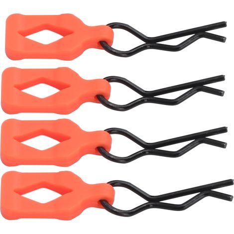 Lot de 4 clips et boucles de carrosserie en métal pour voitures radiocommandées 1/10 (accessoires orange) (1/5)