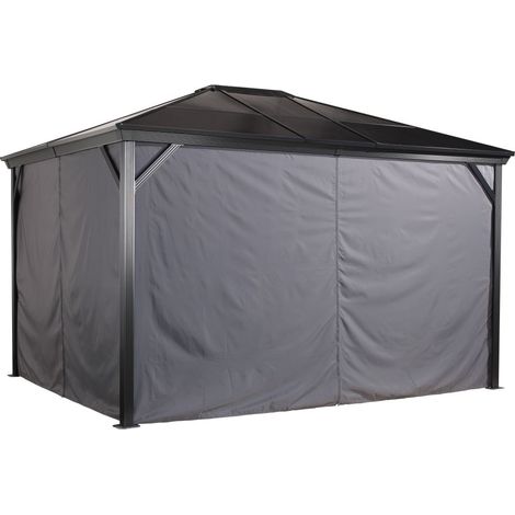 Sojag Vorhangset Verona 1000 x 1200 cm dunkelgrau 4 Seitenteile Pavillon-Seitenteile