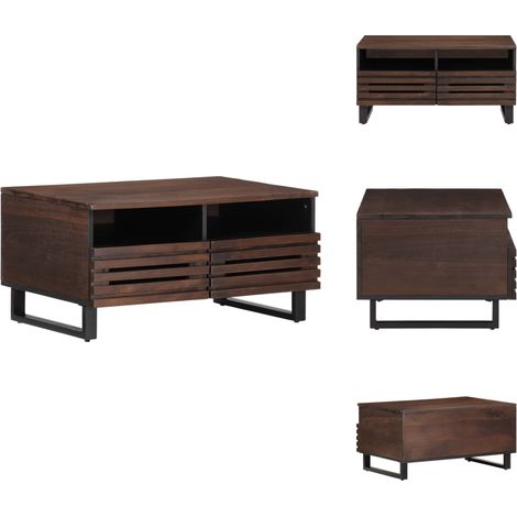Table basse marron 80x55x40 cm bois de massif manguier - Table Basse - Tables Basses - Table D'appoint - Table De Canapé (1/5)