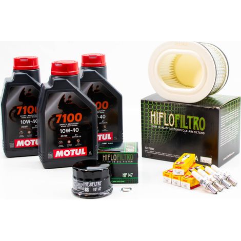 Kit Révision Filtres Bougies pour YAMAHA FZS 600 Fazer de 1998 à 2003 - MOTUL 7100 10W40 3L