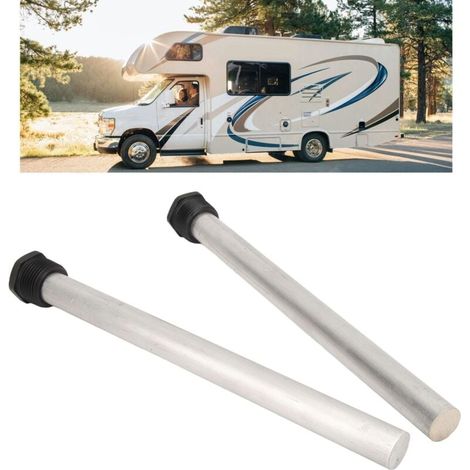 Varilla de ánodo para calentador de agua de RV con manguito, tapa plana, rosca NPT de 3/4 pulg. Varilla de magnesio para calentadores de agua Mor-Flo RV (1/5)