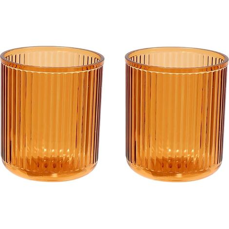 9.5cm8CM Lot de 2 gobelets de salle de bain incassables, passent au lave-vaisselle (ambre et ambre) (1/5)