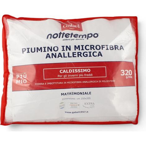 Gabel Nottetempo Couette Microfibre très Chaude 205x250x2 cm Bianco (1/2)