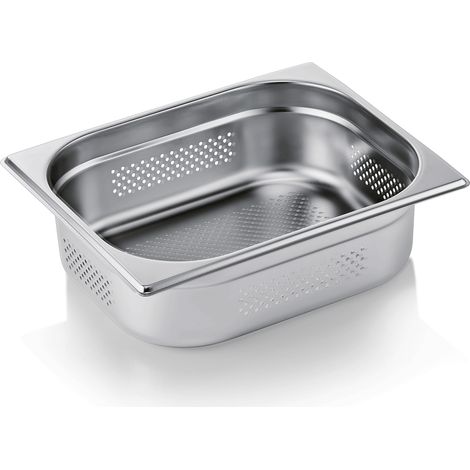 Bac GN 1/2 Inox Perforé 6,5 L P 100 mm - Was Germany