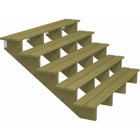 Plus Außentreppe Kiefer 5 Stufen 180 cm breit Außentreppe (1/3)