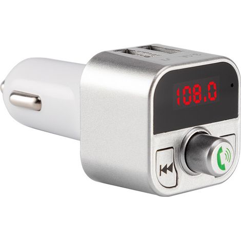b5 Car Bluetooth MP3 Player, Hands-free Phone Receiver, Car Charger, Memory Card and USB Flash Drive Support - Silver (1/3)
