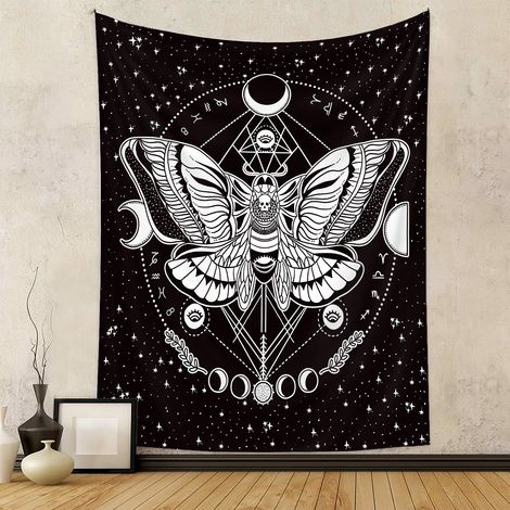Wandteppich-Hintergrundstoff, Dekostoff, Boho-Wandteppich, Schmetterlings-Wandteppich 180 x 230 cm