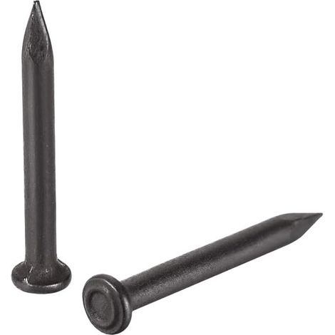 Clous Carbone Acier Pointe Mur Ciment Quincaillerie Clou 20mm(0.8") 2mm Tige Diamètre Noir 400pcs (1/5)