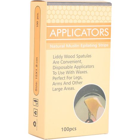 Lot de 100 spatules en bois jetables pour épilation, applicateurs de cire, bâtonnets type abaisse-langue (1/5)