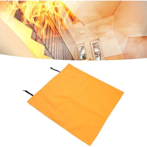 Couverture anti-feu en silicone orange 1 m x 1 m pour l'évacuation, la lutte contre les incendies et le sauvetage. (1/5)