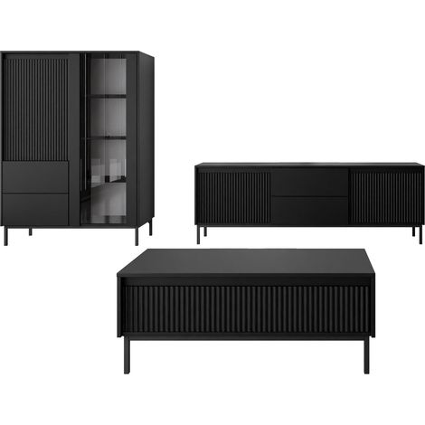Conjunto de salón Comfivo Delruva V, Negro