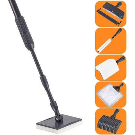 Kit de nettoyage pour aquarium, nettoyeur d'aquarium réglable 6 en 1, accessoires multifonctions pour aquarium (1/5)