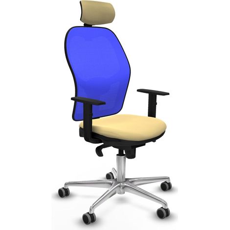 Sedia Ufficio con Poggiatesta Piqueras y Crespo 1D086G2 Crema (1/5)