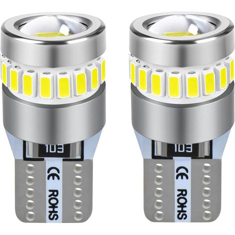 LTONXEN T10 (W5W) LED 6000K Ampoules Blanc 12V Voiture Lampe (2 Pcs) Position, Plaque, Dôme Côté et Stationnement, Remplacement de 194 168 et 501 Modèles (1/5)