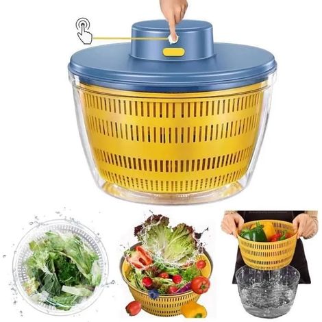 Essoreuse salade lectrique rechargeable schage rapide pour lgumes fruits laitue rotateur automatique salade PANIER A SALADE (1/4)