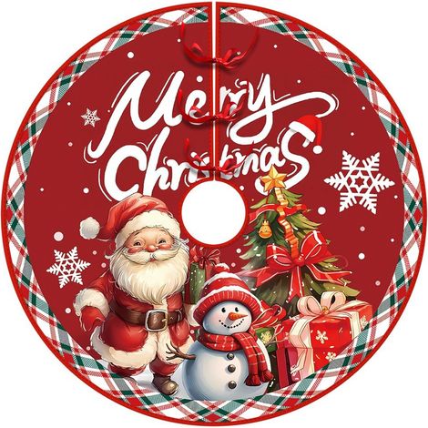 Jupe de sapin de Noël colorée, housse de sapin de Noël ronde de 90 cm, jupe de sapin de Noël exquise (1/5)