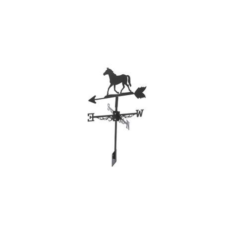 Girouette de Jardin en Fer Indicateur de Direction du Vent, Motif Cheval Courant, Piquet Métallique pour Décoration Extérieure, Outil Météo pour Terrasse, Ferme et Pelouse